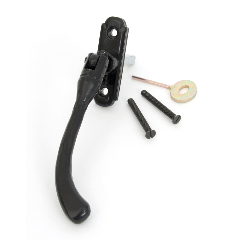 From the Anvil Locking Traditional Peardrop Espag Window Handle - Black (Right Hand)
